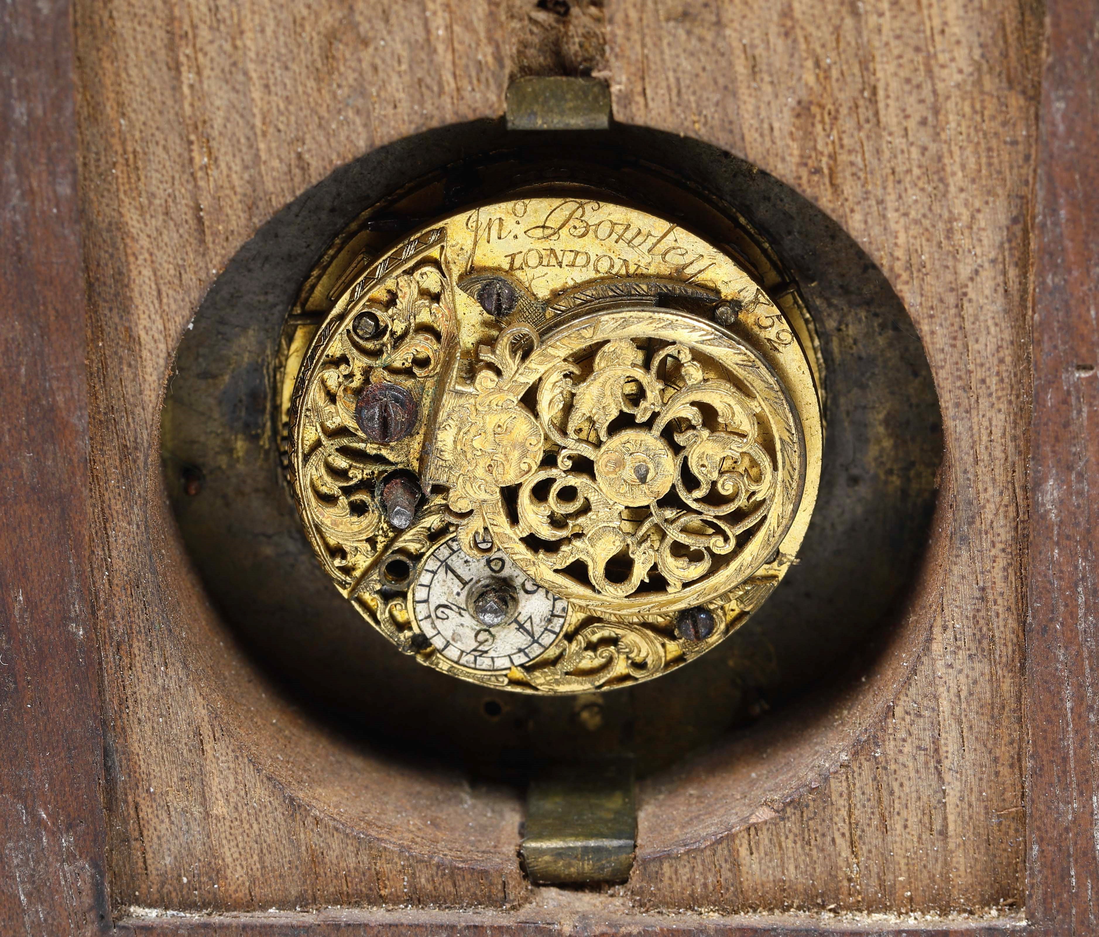 Orologio da Parete in Legno con Quadrante in Porcellana. Movimento Firmato In. Bonvley London 185...