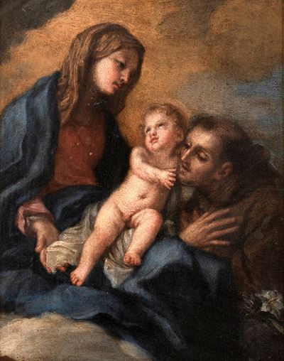 Scuola del XVII Secolo Madonna con Bambino e Sant'antonio da Padova