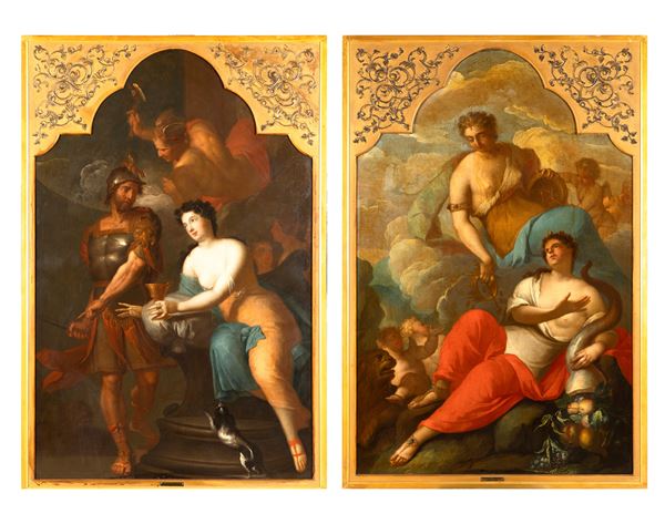 Mercurio consiglia Enea di abbandonare Didone Allegoria della Ricchezza che benefica Venezia