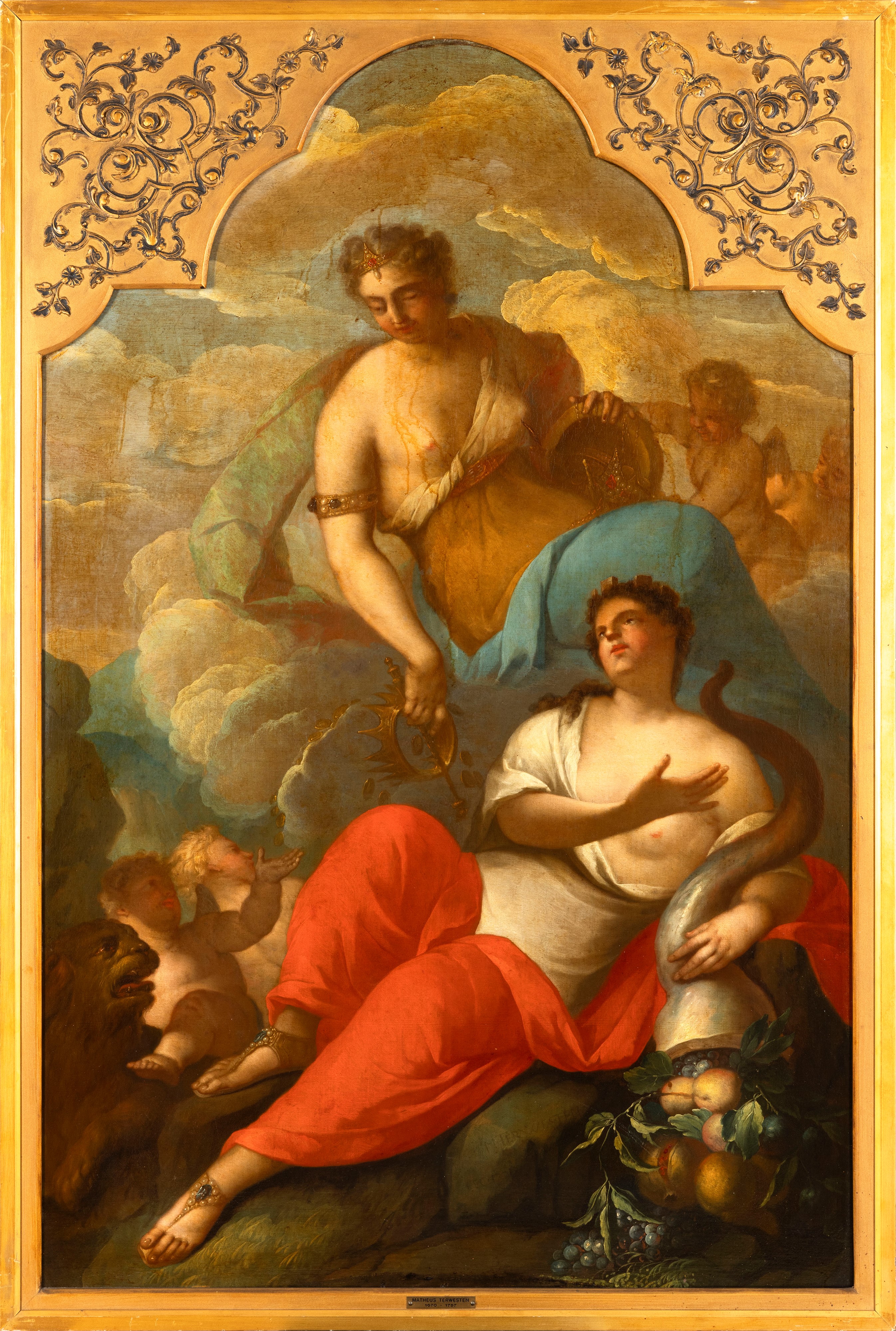 Mattheus Terwesten - Mercurio Consiglia Enea di Abbandonare Didoneallegoria della Ricchezza che B...
