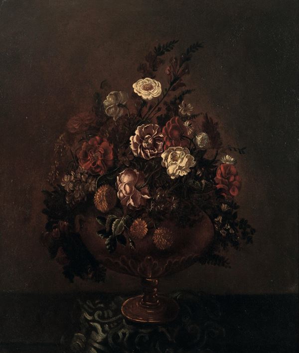 Giacomo Recco - Natura morta con vaso di fiori