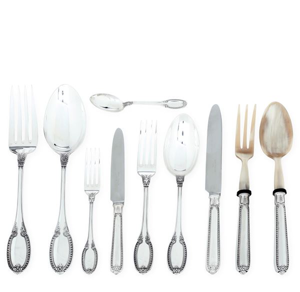 Servizio di posate. Argenteria italiana del XX secolo, argentiere Clementi, Bologna