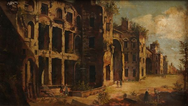 Capriccio con rovine, in stile antico. XX secolo