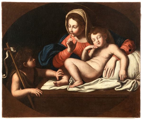 Scuola del XVII secolo Madonna con Bambina e San Giovannino