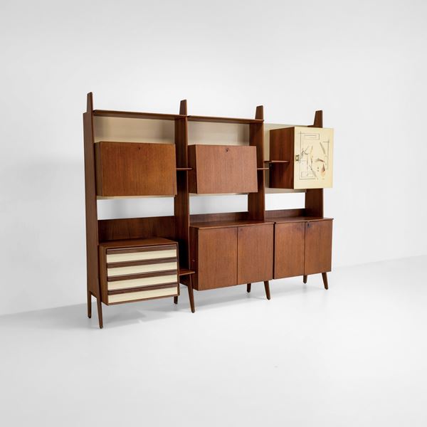 Libreria con moduli contenitori