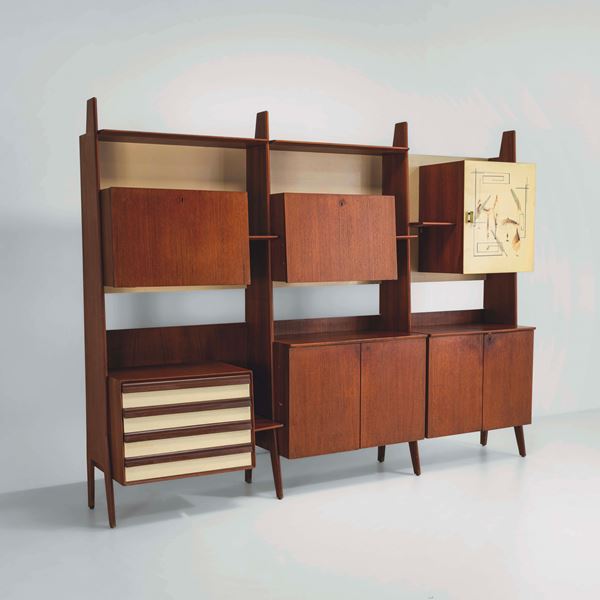 Libreria con moduli contenitori