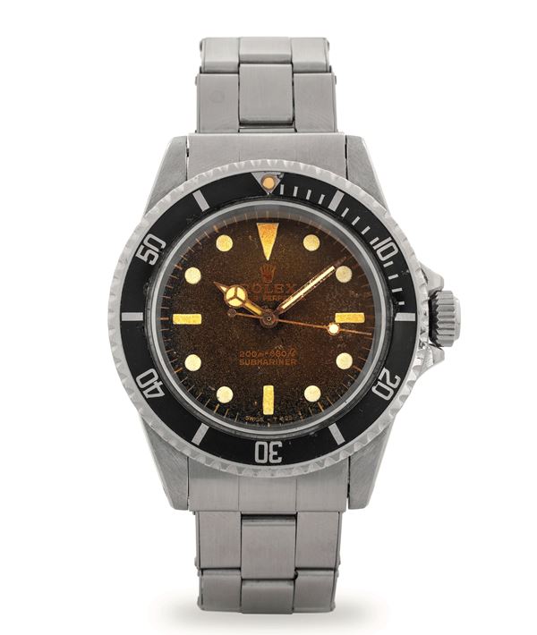Rolex - Submariner ref 5513 steel, black gilt dial veered to brown “Tropical,” circa 1964