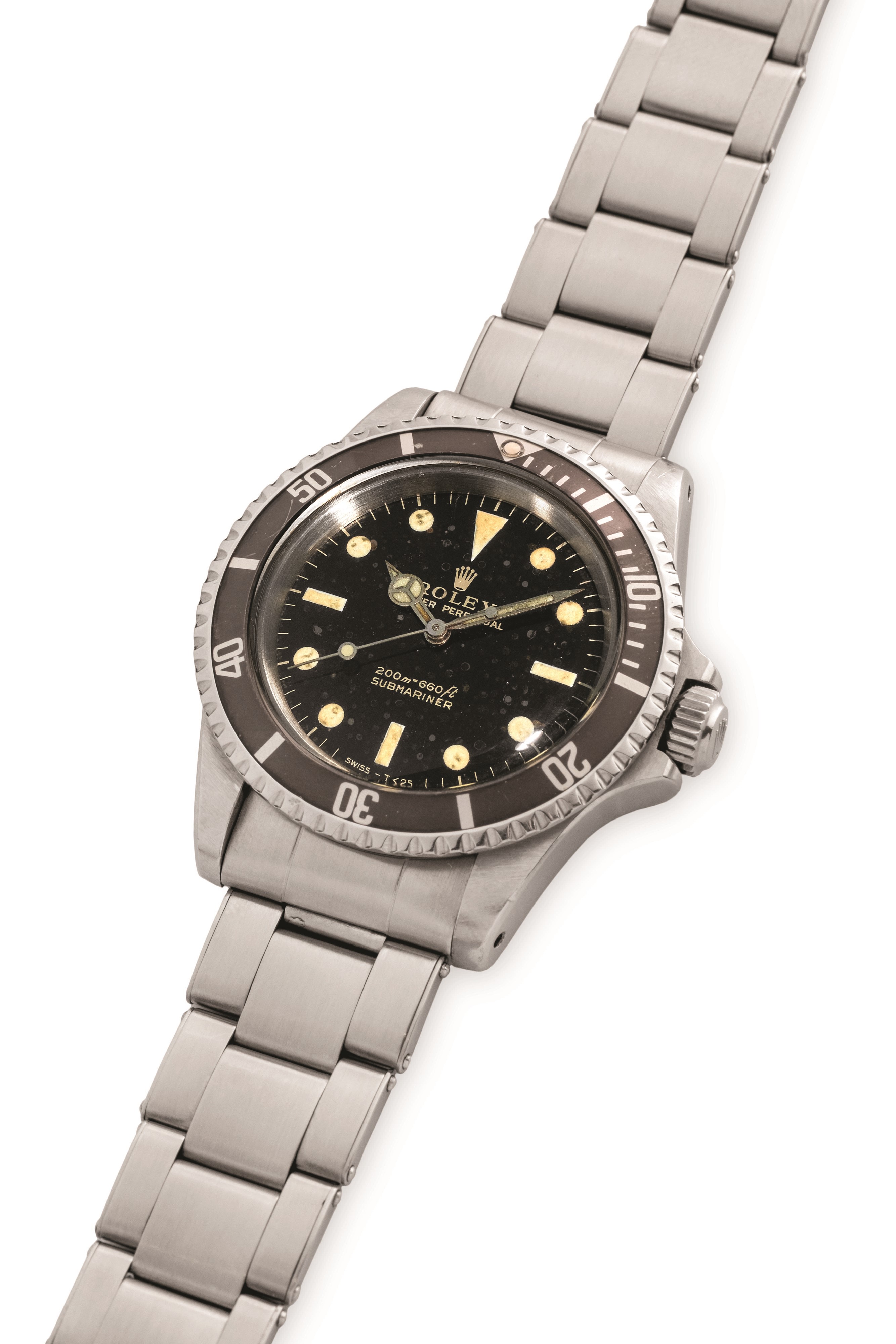 Rolex - Submariner ref 5513, acciaio, quadrante nero gilt, circa 1966