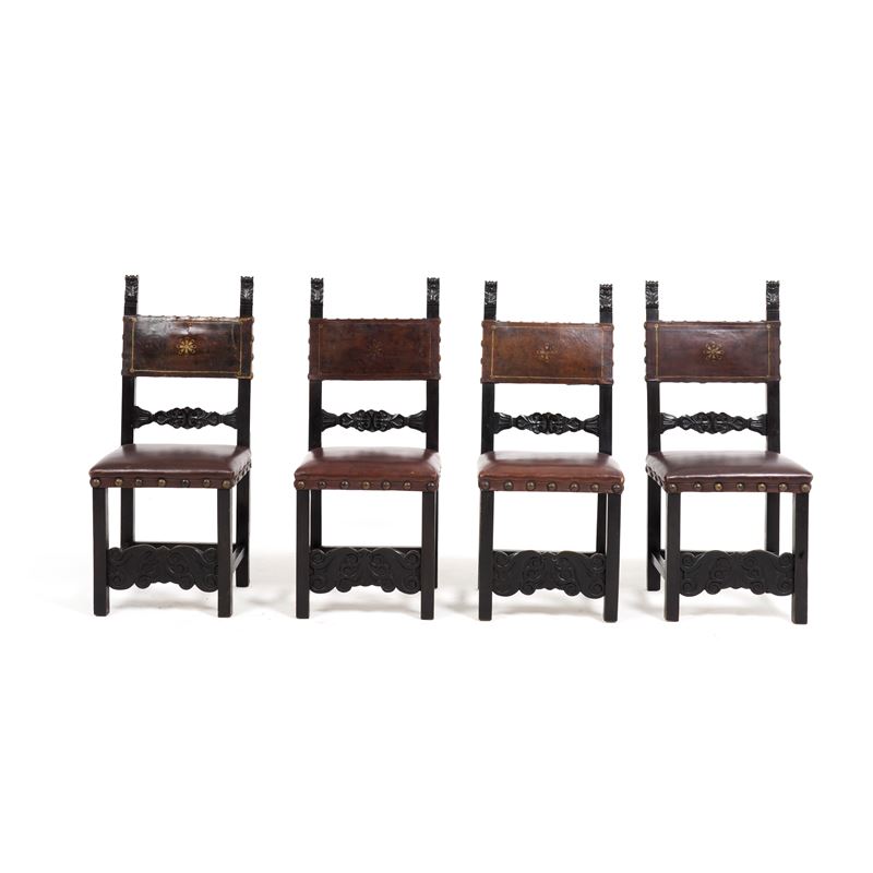 Quattro sedie in stile seicentesco  - Auction Antiques - Cambi Casa d'Aste