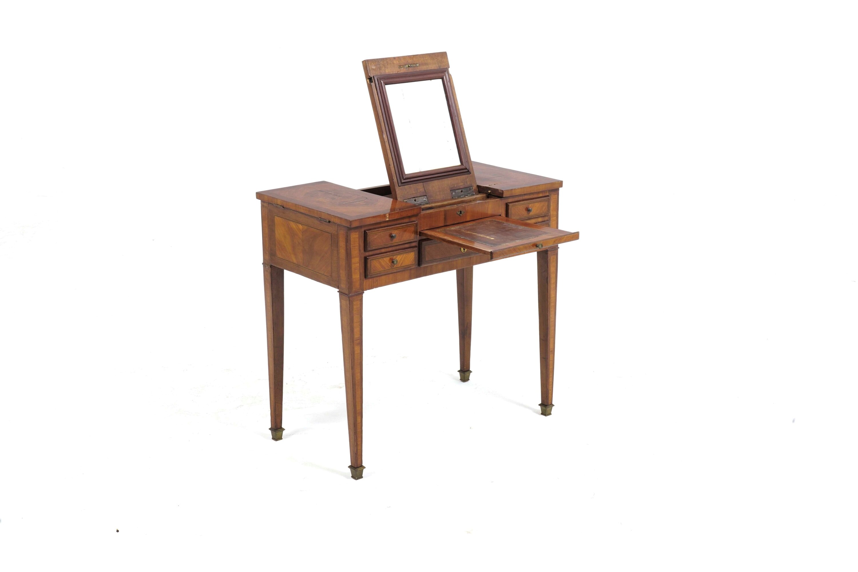 Toilette in Legno Lastroanto e Intarsiato. XIX-XX Secolo