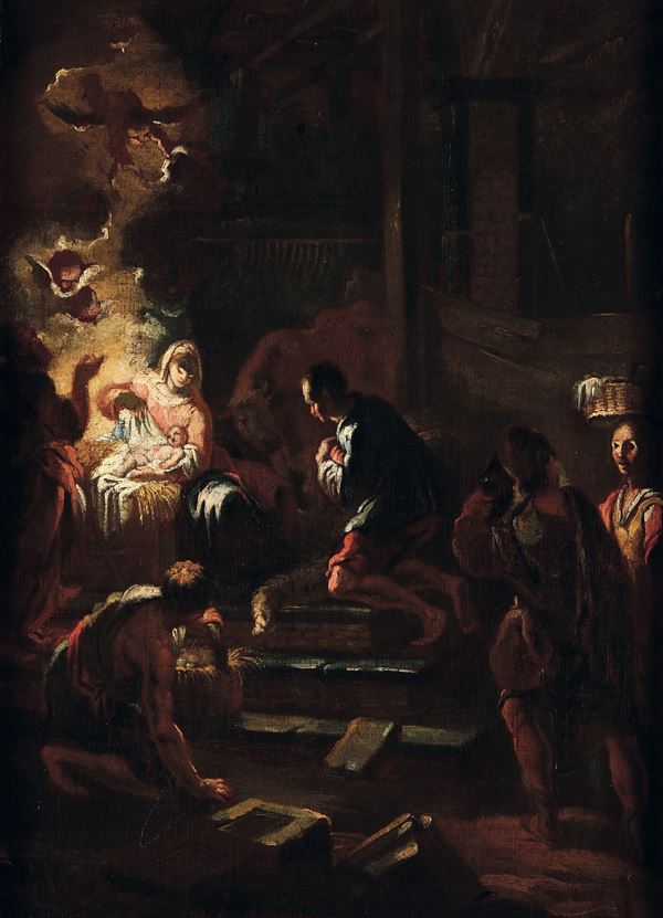 Scuola genovese del XVII secolo Adorazione dei pastori