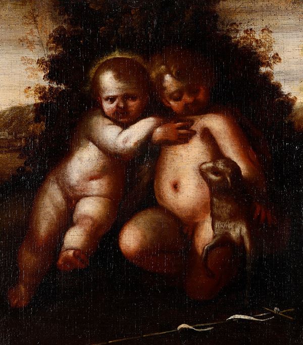Scuola bolognese del XVII secolo Gesù con San Giovannino
