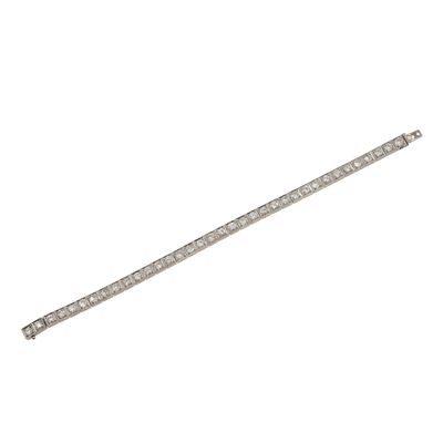 Bracciale in platino con diamanti vecchio taglio, ct 7.00 circa