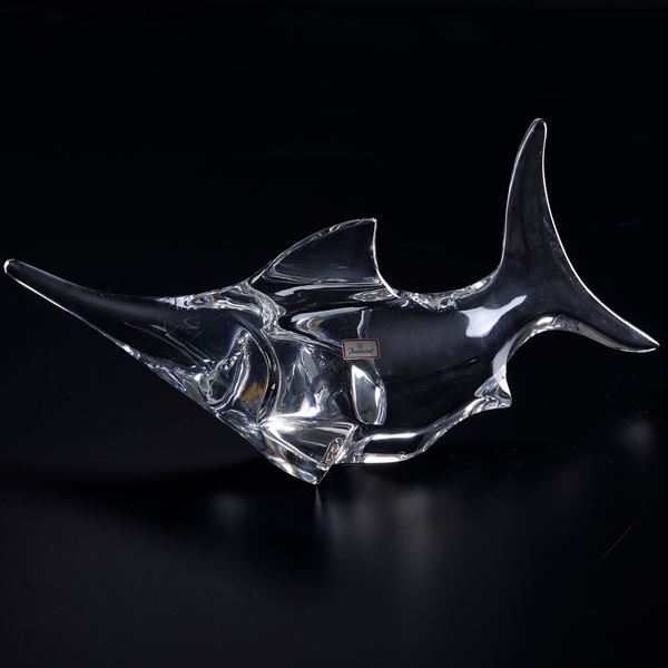 Scultura di pesce. Francia, Manifattura Baccarat, XX secolo.