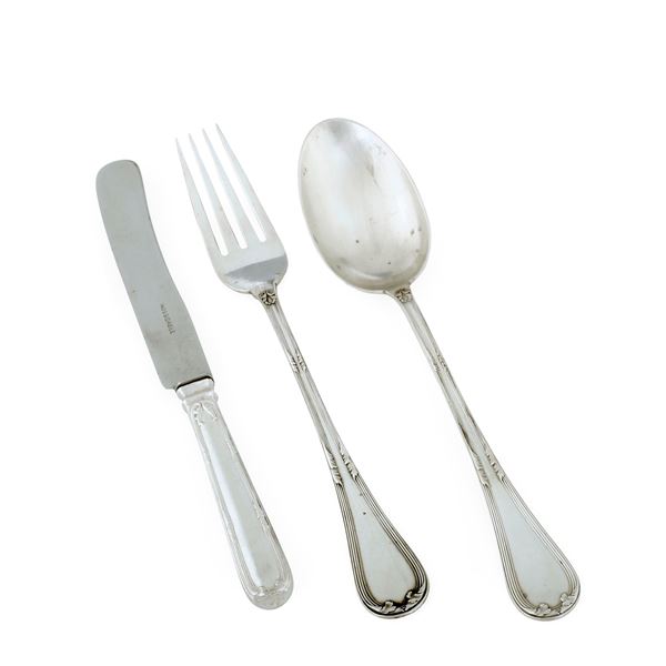 Servizio di posate. Argenteria italiana della prima metà del XX secolo, argentiere Cesa, Alessandria