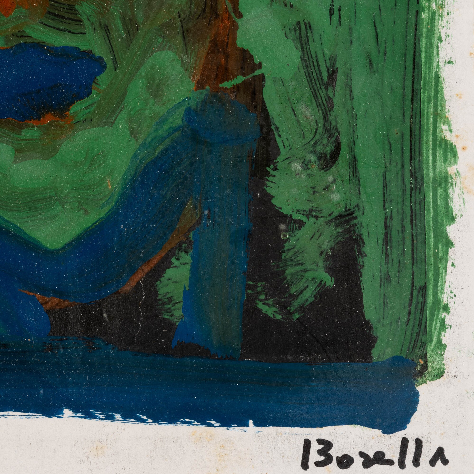 Rocco Borella - Senza titolo, tecnica mista su carta applicata su cartoncino