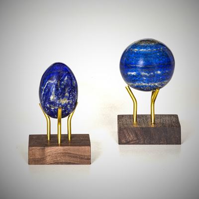 Uovo e Sfera Lapislazzuli con Inclusioni di Pirite. Qualita Aaa+