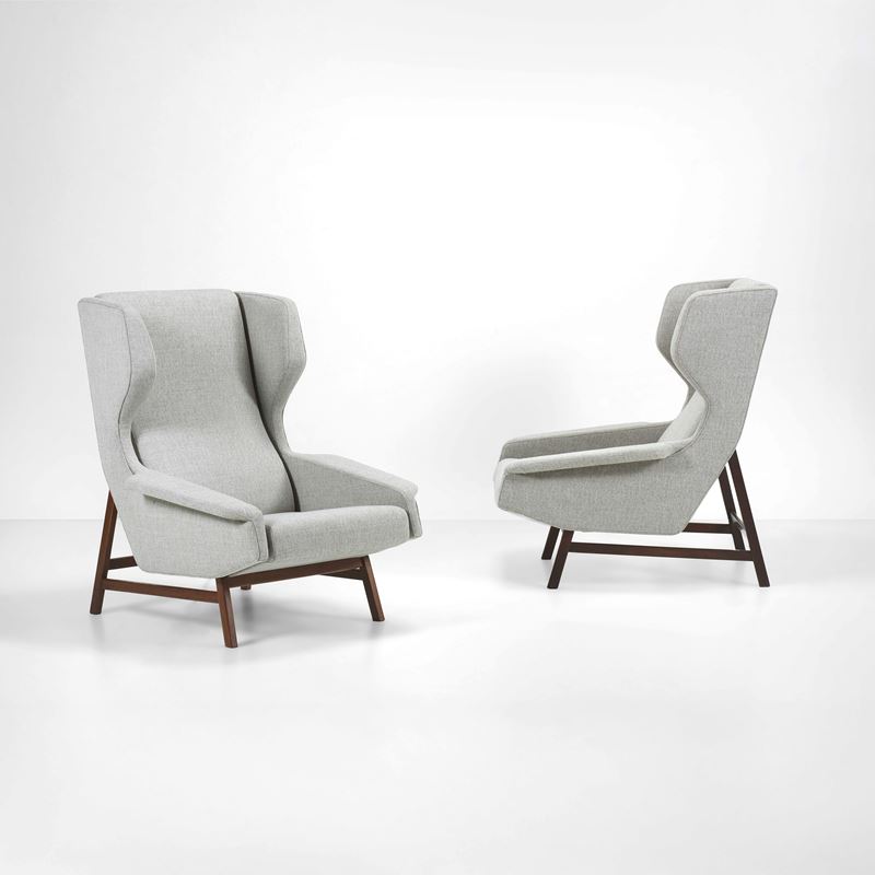 Gianfranco Frattini : Due poltrone mod. 877.  - Asta Fine Design - Cambi Casa d'Aste
