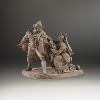 L'addio del Brigante. Bartolomeo Pinelli, Roma 1833. Firmata e Datata alla Base "pinelli F. Roma ...