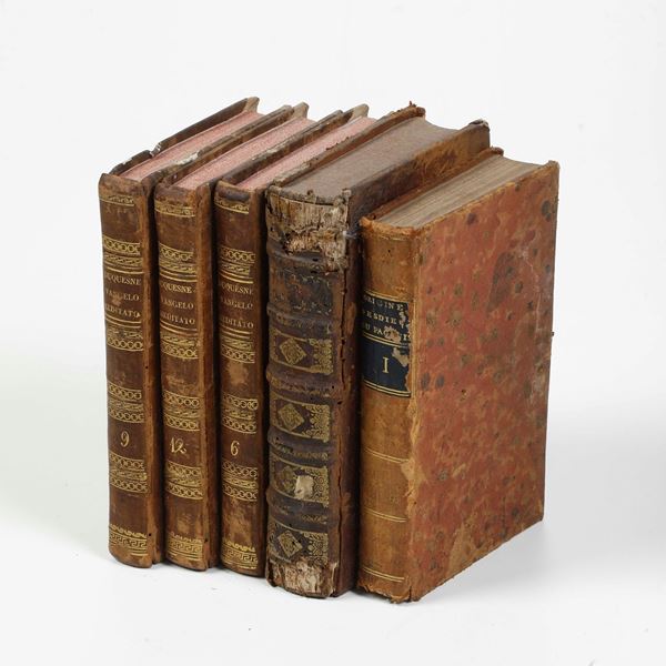Miscellanea di volumi per lo più spaiati, con rilegature del secolo XIX.