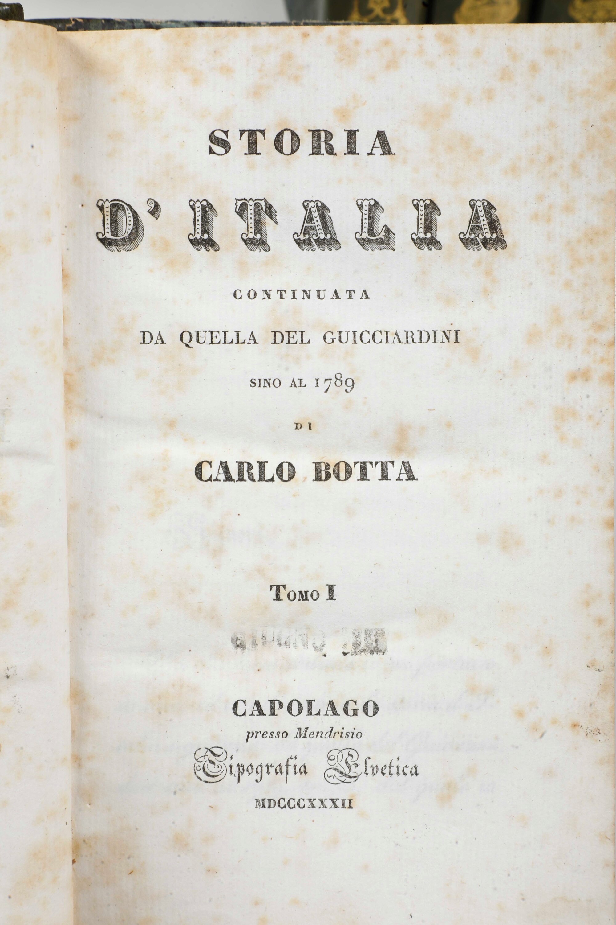 Carlo Botta, Storia D’italia Fino al 1789