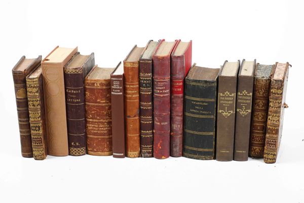 Miscellanea di volumi per lo più spaiati, con rilegature del secolo XIX. 