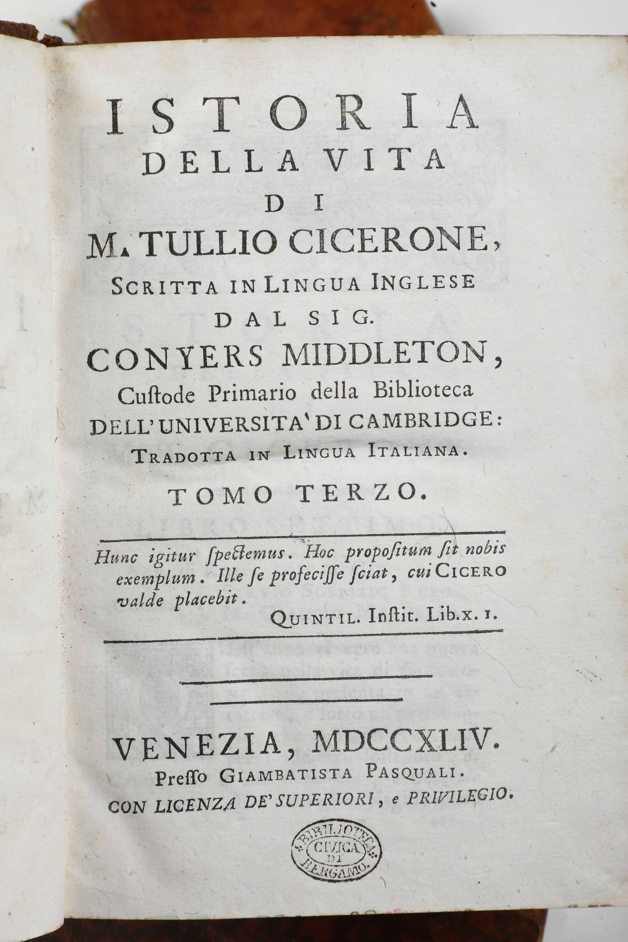 Miscellanea di Volumi per lo Più Spaiati, con Rilegature del Secolo XIX.
