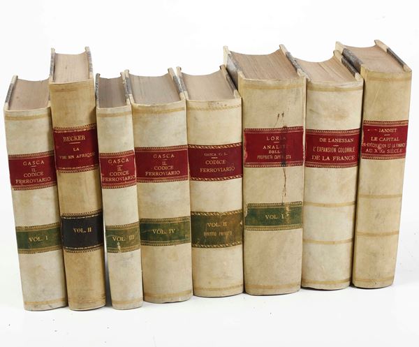 Miscellanea di volumi per lo più spaiati, con rilegature del secolo XIX. 