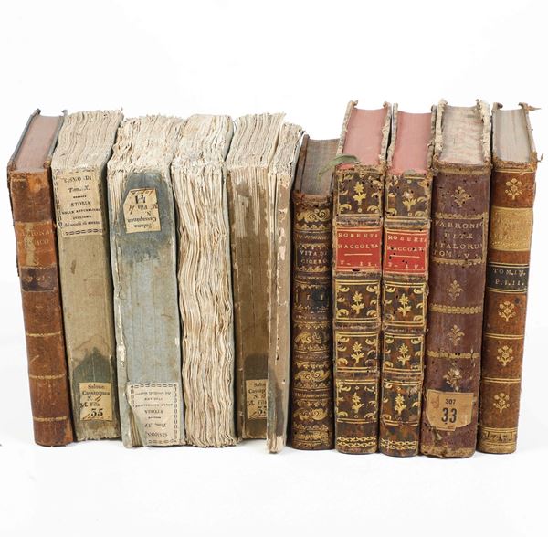 Miscellanea di volumi per lo più spaiati, con rilegature del secolo XIX. 