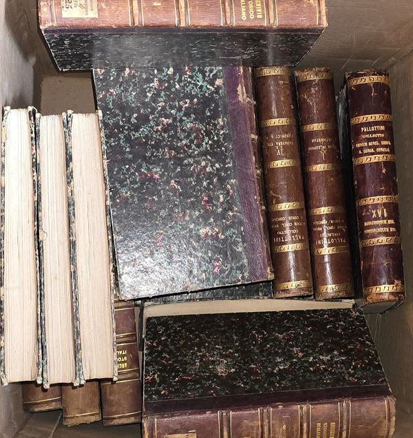 Miscellanea di volumi per lo più spaiati, con rilegature del secolo XIX. 