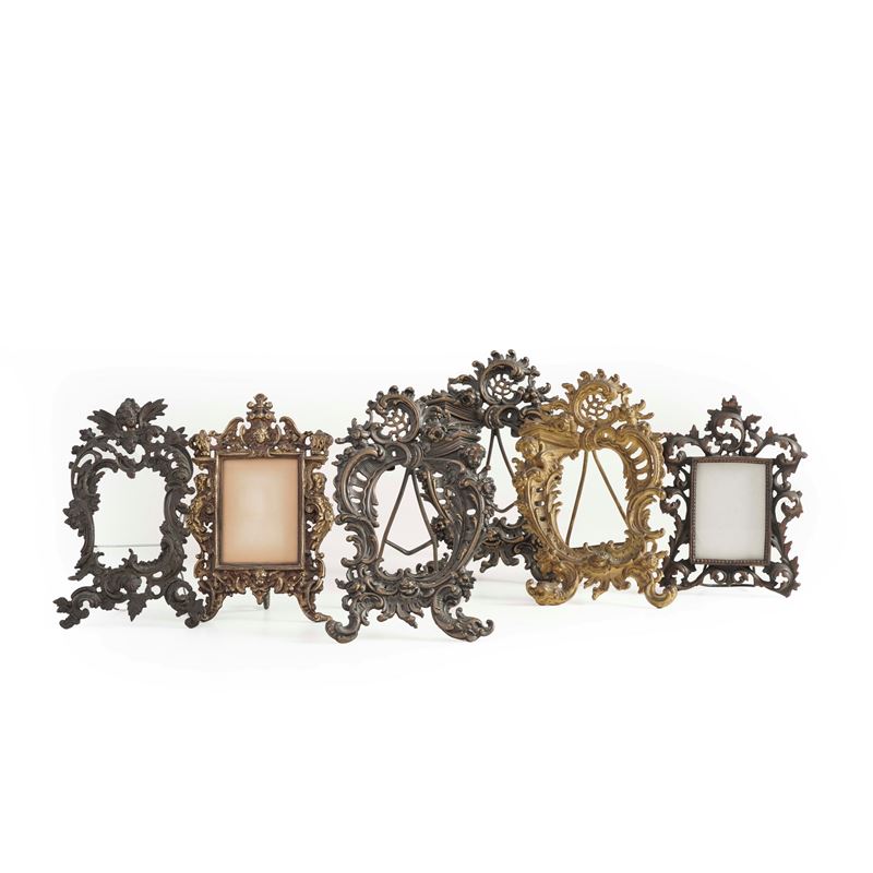 Sei cornicette in bronzo e metallo  - Auction Antiques - Cambi Casa d'Aste