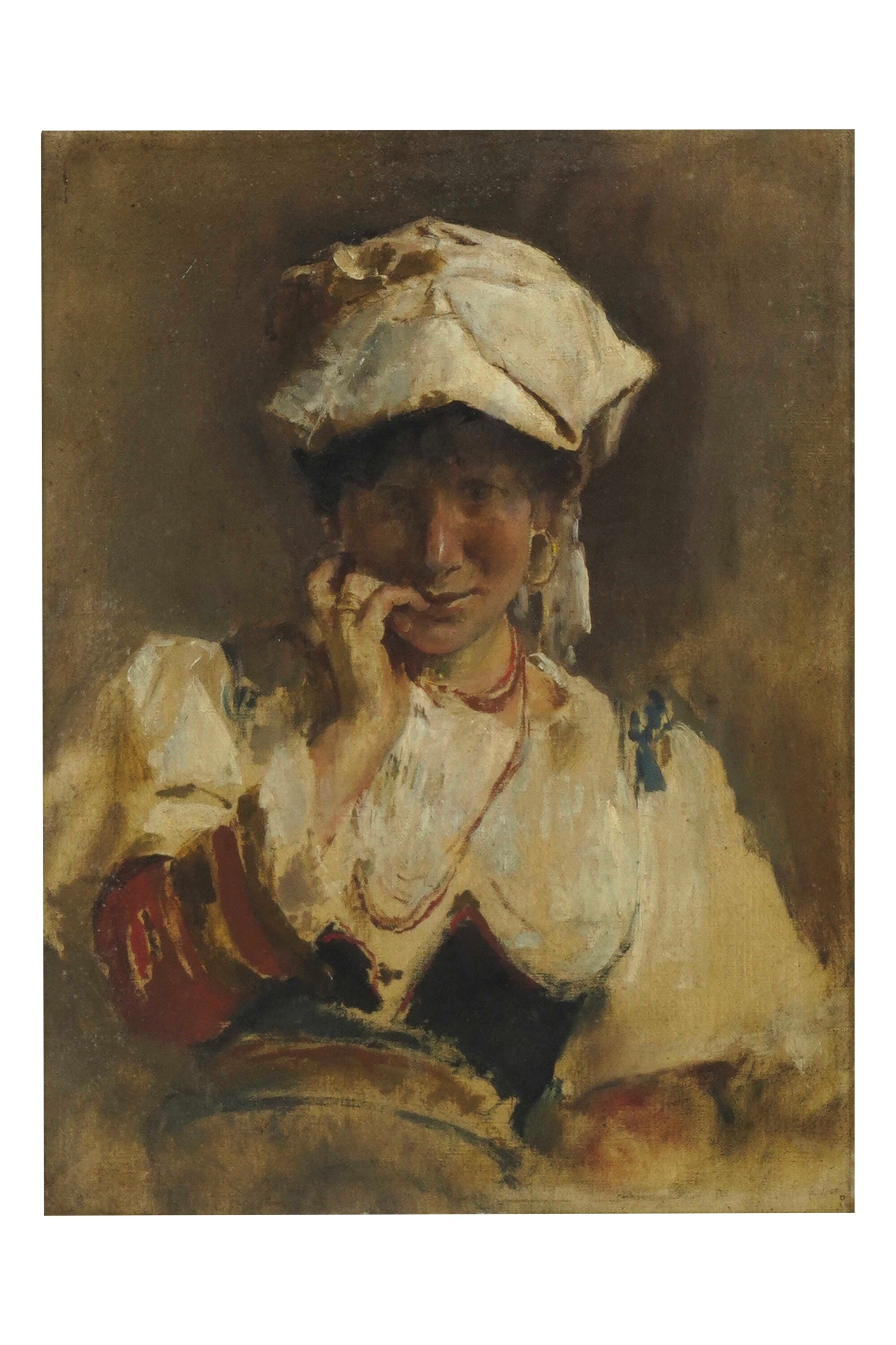 Pio Joris - Figura Femminile in Abiti Tradizionali