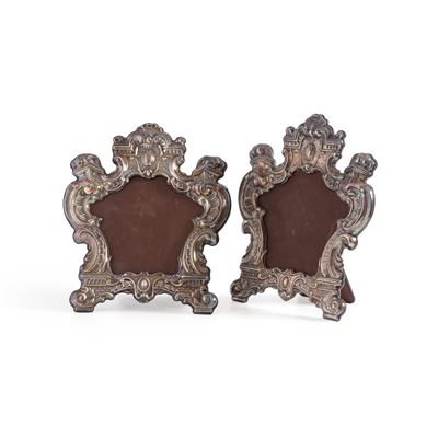Due Cornici da Cartagloria Legno e Argento 925. Argenteria Fiorentina del XX Secolo