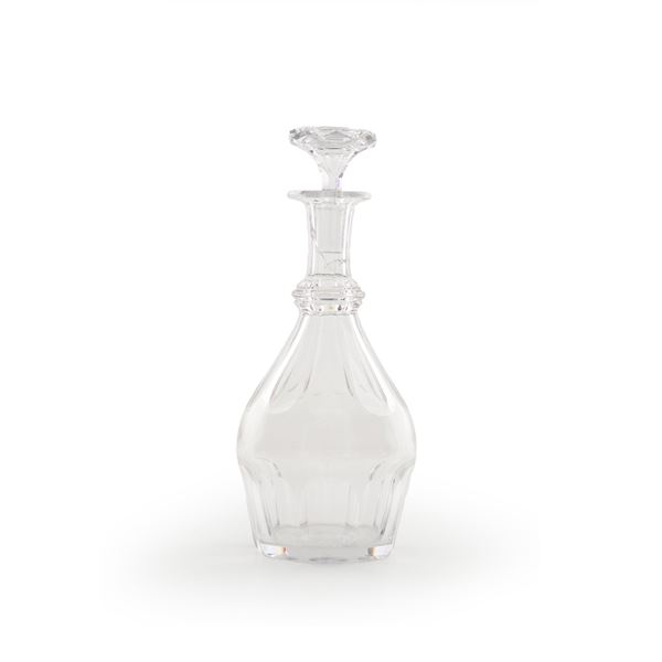 Bottiglia con tappo.<BR>Francia, probabilmente Manifattura Baccarat, XX secolo.