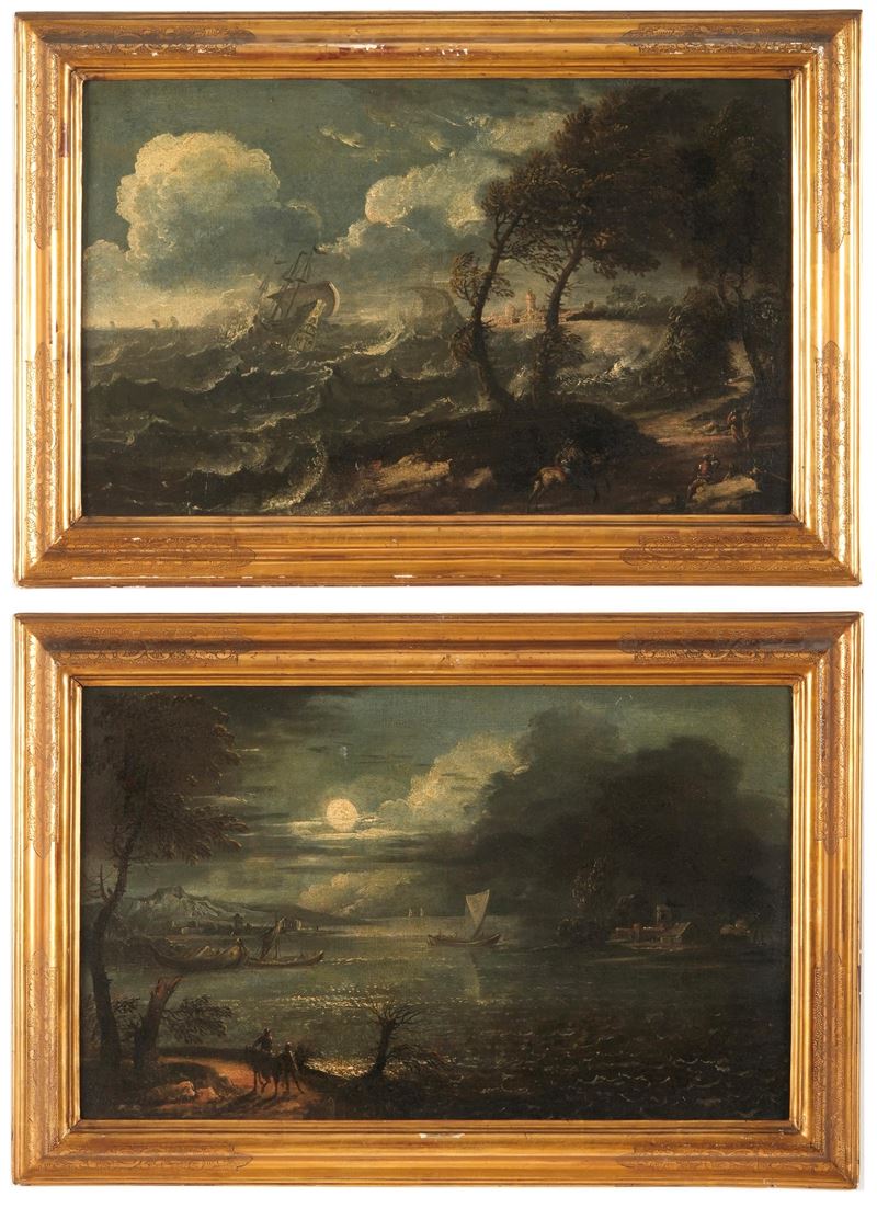 Scuola del XVIII secolo Vedute costiere