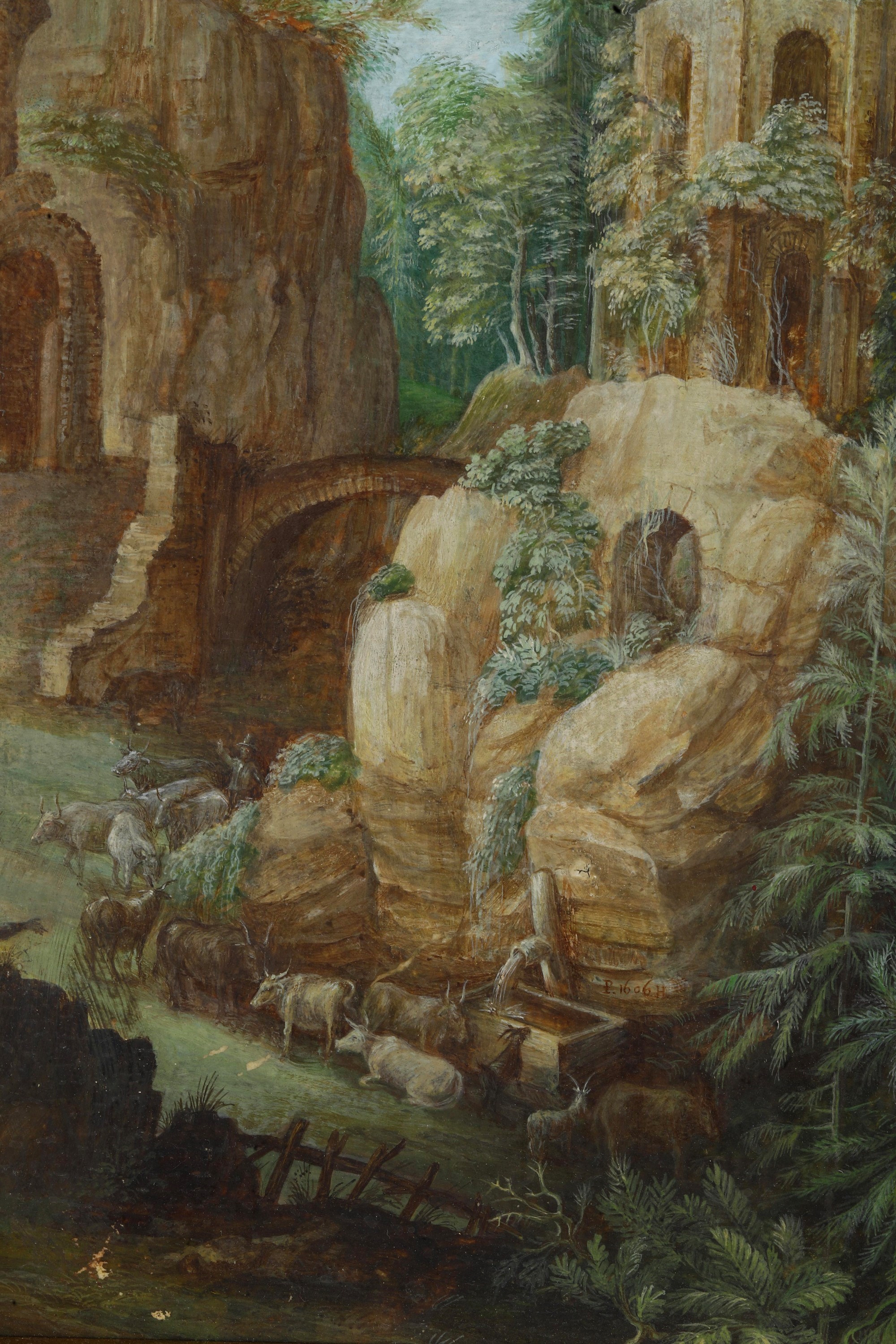 Roelant Savery - Paesaggio Montuoso con Pastori e Armenti alla Fonte