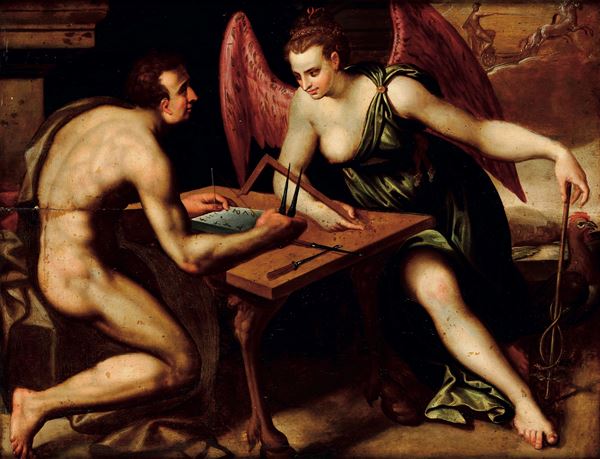 Scuola fiamminga del XVI secolo Allegoria della matematica