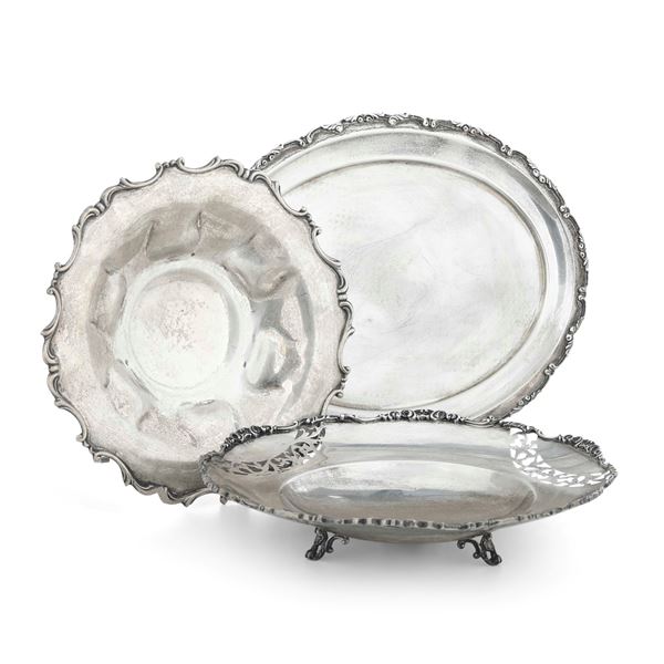 Tre piatti. Argenteria italiana del XX secolo, argentieri differenti