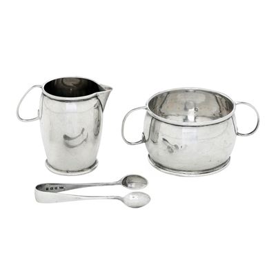 Birmingham 1912 Set Art Nouveau Composto da Lattiera e Zuccheriera con Pinza
