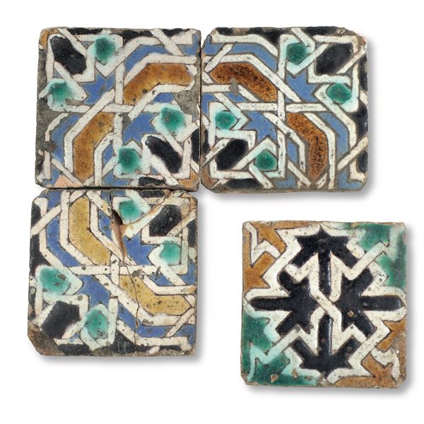 Quattro “azulejos” Spagna, Toledo, inizi del XVI secolo