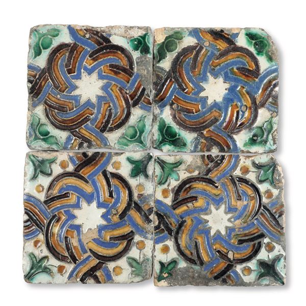 Quattro “azulejos” Spagna, Toledo, XVI secolo