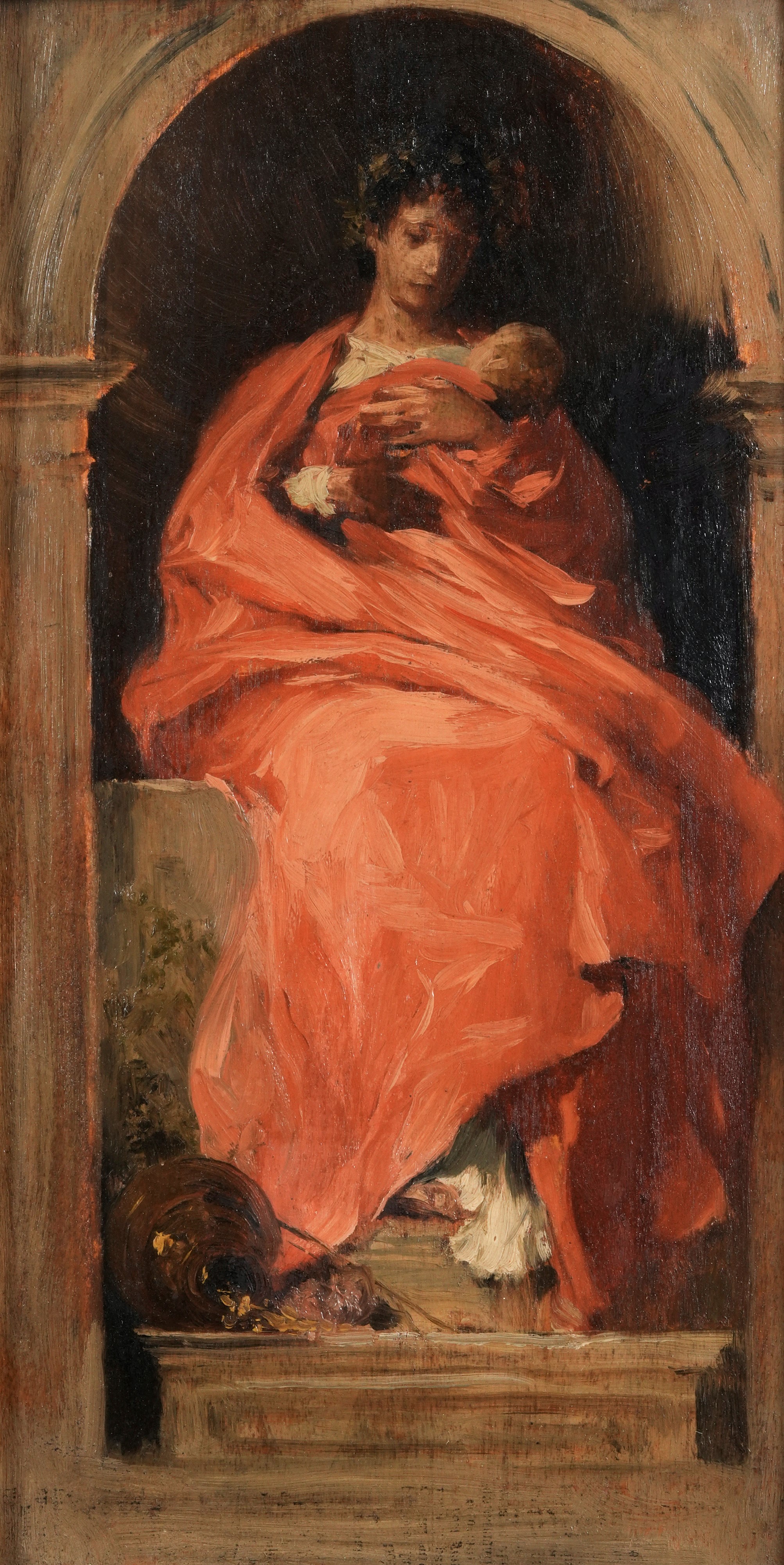 Armando Barabino - Bozzetto, olio su tavola