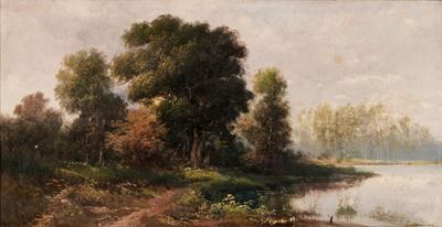 Paesaggio, olio su tela