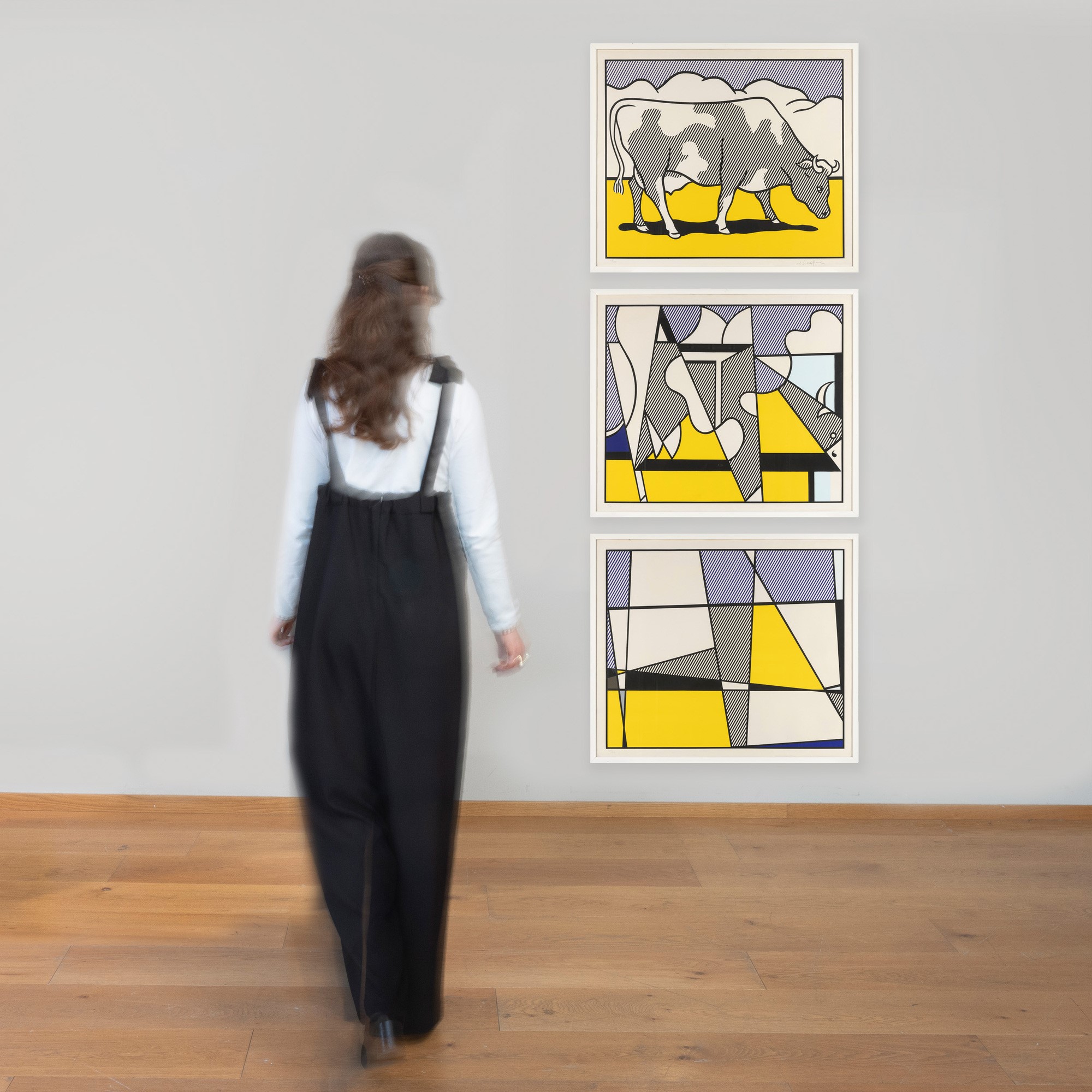 Roy Lichtenstein - Cow Triptych (cow Going Abstract)