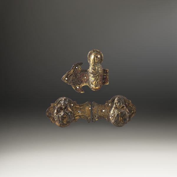 Tre figure da croce astile. Oreficeria gotica, XIV-XV secolo