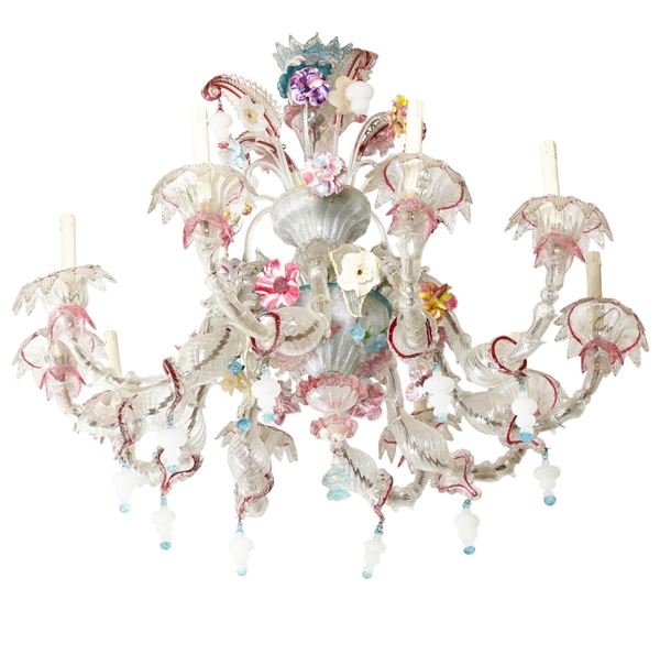 Lampadario in vetro di Murano