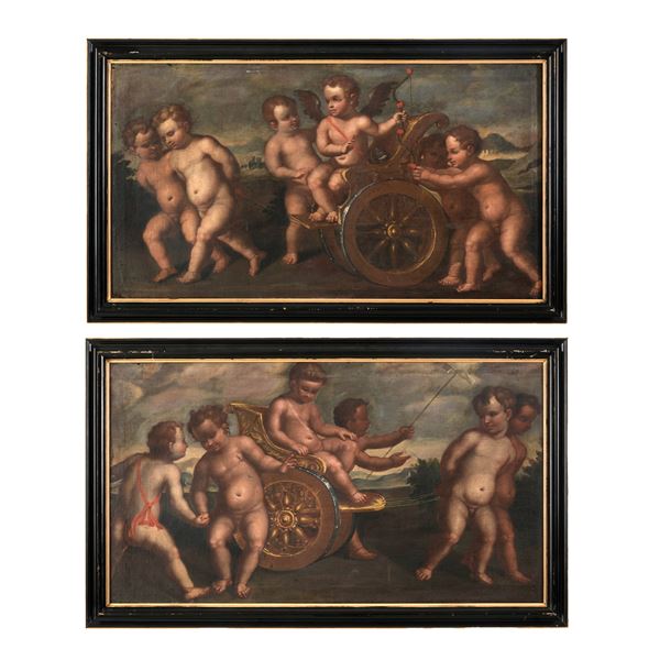 Scuola del XVII secolo Corteo di putti