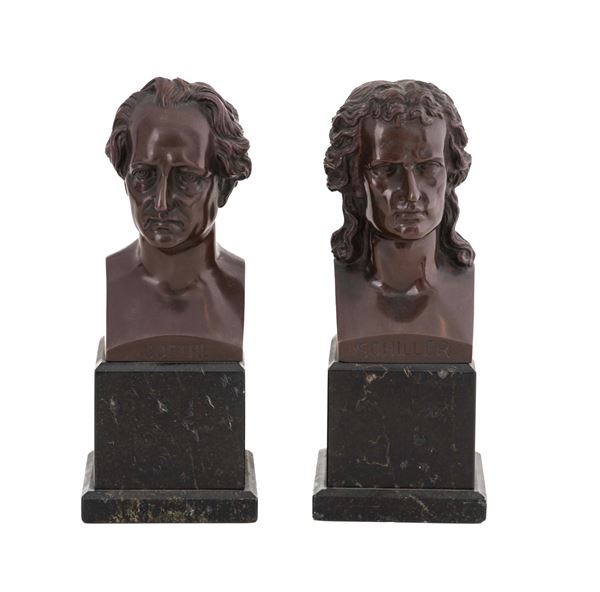 Busto di Goethe e di Schiller. Fonditore del XX secolo