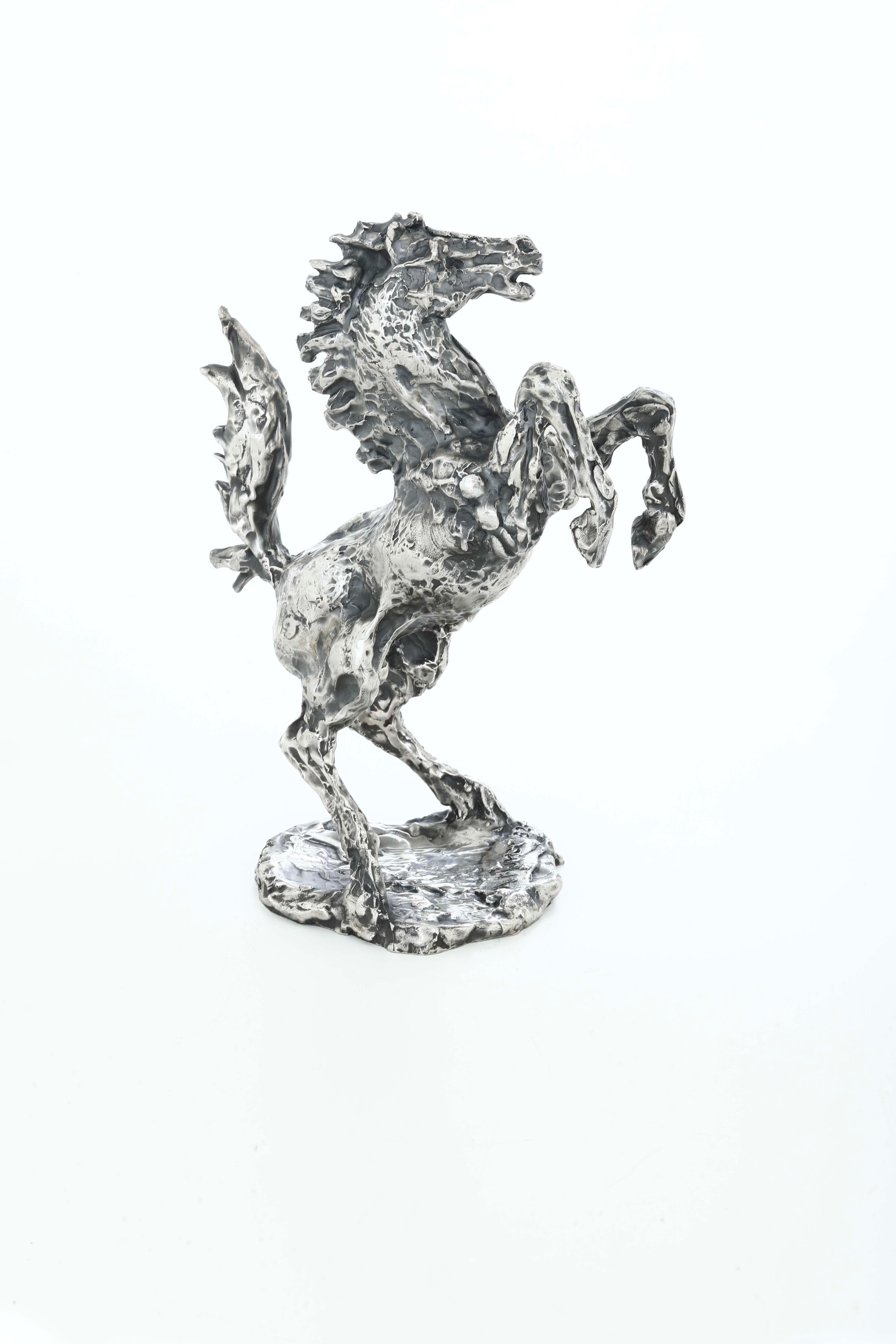 Augusto Murer - Cavallo rampante in argento