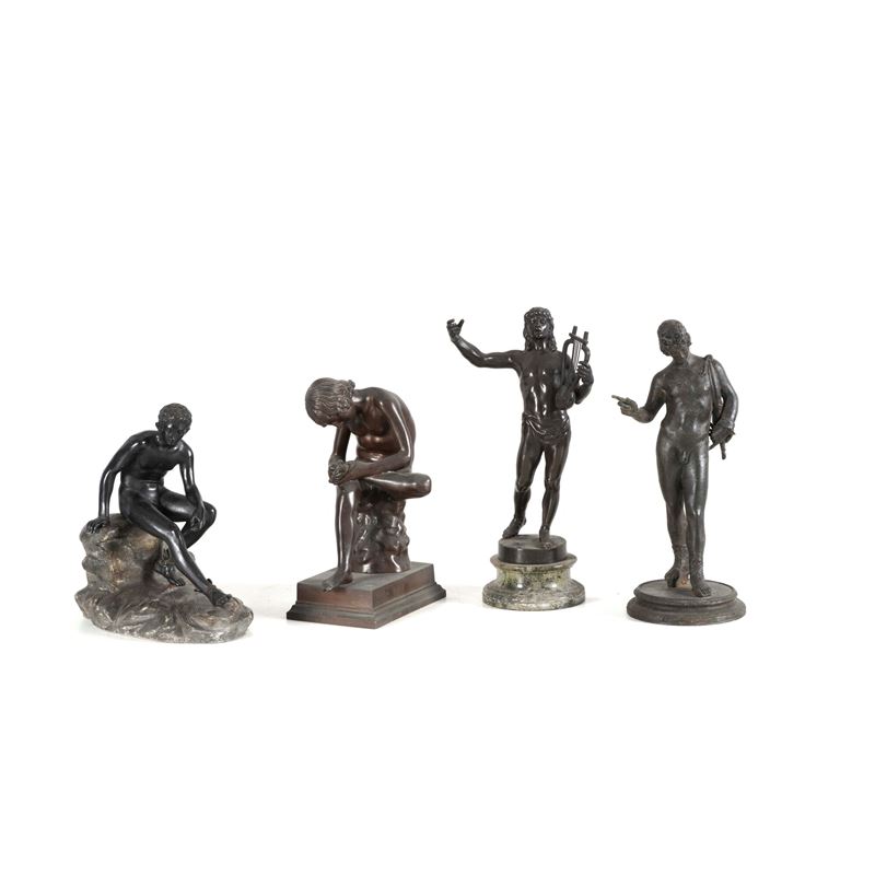 Fonditore del XIX-XX secolo Quattro modellini di sculture classiche  - Auction Ettore Mocchetti's Wunderkammer - Cambi Casa d'Aste